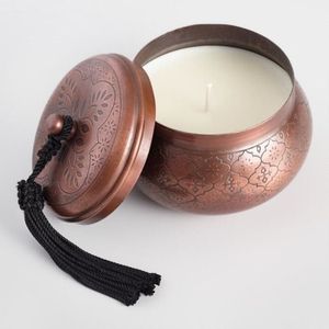 Copper Finish Metal Candle Wax Jar With Lid For Handmade Candle Packaging And Fragrance Product Use - Product Image 3