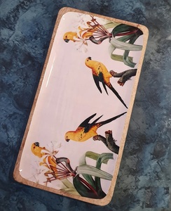 Newly Crafted Design Wood Enamel Printed Platter Wooden Platter wooden Tray Enamel Tray Printed Platter at very low Price - Product Image 2