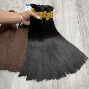Produit phare : Extensions de cheveux humains bruts vietnamiens lisses, en vrac, Remy, cuticules alignées, colorés, prêts à être expédiés - Product Image 6