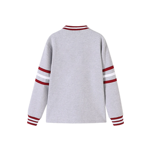 Cárdigan de Punto con Cuello Redondo Delta, Bordado de Letras en Chenilla, Lana/Acrílico, Manga Larga, Puños de Punto, Ropa de Invierno para Mujer, Estilo Universitario - Product Image 5
