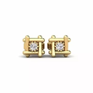 High Demand 18K Yellow Gold Moissanite Diamond <b>Stud</b> <b>Earrings</b> Delicate Everyday Sparkle Brilliant Round Shape Certified Birthday - Product Image 1