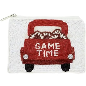 Handmade Embroidered Beaded Coin Purse Pocket Money Purse <b>Teens</b> <b>Wallet</b> Colorful Zipper Closure - Product Image 1