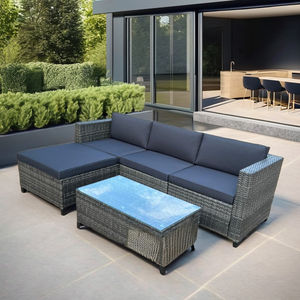 SF00082 Modern One Seat Outdoor Patio Living Room Set <b>Garden</b> Sofas Coffee <b>Table</b> Washable Cushions Hotels Villas - Product Image 2