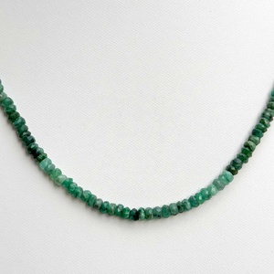 Chất Lượng Hàng Đầu Tự Nhiên Bóng Mờ Ngọc Lục Bảo Mặt Rondelle Loose Đá Quý Bạc Hạt Vòng Cổ Cho Phụ Nữ Đồ Trang Sức Thời Trang Cho Bán - Product Image 3