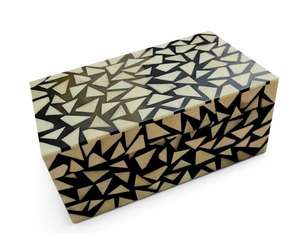Modern Geometric Artisan Bone Inlay Storage <b>Box</b> Decorative <b>Keepsake</b> and Jewelry <b>Box</b> Premium Craftsmanship for Luxury Interiors - Product Image 3