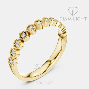Bague de fiançailles en diamant de laboratoire certifié IGI 0,121 carat, or blanc 14 carats, taille ronde, F+ VS+, pavé, bijoux pour femmes - Product Image 6