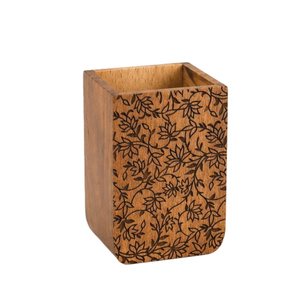 Handmade Wooden Cutlery Holder With Durable Leather Handles Multipurpose <b>Kitchen</b> Utensil <b>Caddy</b> For Spoons Forks And Knives - Product Image 5