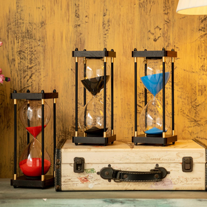 Sablier vintage avec cadre métallique et verre, horloge à sable décorative pour la maison, le bureau ou la décoration de table, vente en gros - Product Image 2