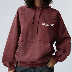 Sudaderas con Capucha de Color Sólido, Transpirables, para Mujer, Estilo Urbano, con Logotipo Personalizado en la Parte Delantera, Ligeras, 100% Algodón - Product Image 3