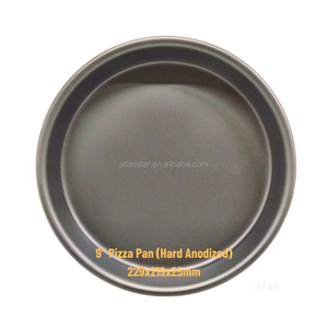 Bandeja para hornear pizza ATLAS STAR de aluminio negro de 9 pulgadas con revestimiento anodizado duro, bandeja redonda segura para horno, reutilizable para alimentos - Product Image 2