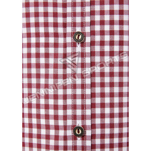 Chemises traditionnelles à carreaux rouges et blancs, chemise décontractée en coton à manches longues de style bavarois allemand pour hommes 2026 - Product Image 3