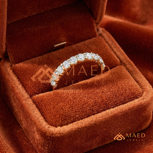 Gold Eternity Moissanite Band <b>Ring</b> Elegant Womens Engagement Jewelry NY Style Luxury Gift <b>Ring</b> - Product Image 3