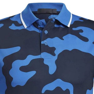Chemise à manches courtes bleue unie pour homme, séchage rapide, respirante, en polyester tricoté, coupe décontractée - Product Image 3
