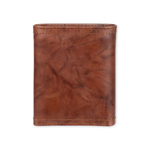 ELEGANT CORPORATION Men's Genuine Leather Trifold <b>Wallet</b> Vintage Style Multi-Card <b>Holder</b> Short Fold Closure Daily Use Brown - Product Image 6