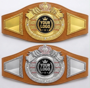 Cinturón de Campeonato Personalizado de Cuero PU, Chapado en Oro y Plata, Cinturón de Título de Lucha Libre y Boxeo, Unisex, Equipo de Artes Marciales Duradero - Product Image 1