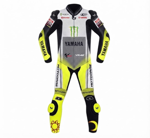 Combinaison de moto en cuir premium Ramaha MotoCP Racing 1 pièce avec bosse niveau 2 CE, sur mesure - Product Image 1
