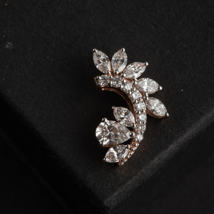 Pendentif Grace en or rose 14 carats avec diamant de laboratoire taille poire et marquise de 0,010 carats, certifié IGI – Bijou raffiné et élégant, cadeau idéal pour femme, anniversaire - Product Image 1