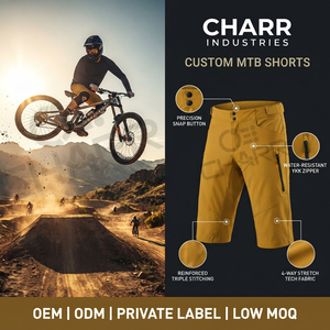Pantalones Cortos de Ciclismo Personalizados CHARR INDUSTRIES para MTB BMX, Corte Regular para Hombre, Secado Rápido, Elásticos, Transpirables, Spandex/Poliéster, Ciclismo de Montaña - Product Image 1