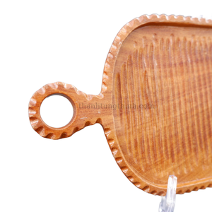 Plateau de service en bois avec poignée, motif traditionnel, pour contact alimentaire, usage résidentiel, fabriqué au Vietnam - Product Image 3