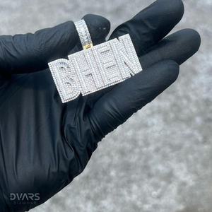 Colgante de Letra Dvars con Incrustaciones de Diamantes, Plata de Ley 925, Moissanita, Joyería Hip Hop para Raperos, Chapado en Oro Rodio - Product Image 3