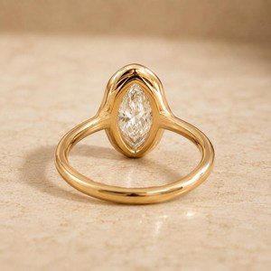 Hot Selling 14K Yellow <b>Gold</b> 1.50 CT Oval Cut Diamond <b>Rings</b> Solid <b>Gold</b> Custom Bezel <b>Set</b> <b>Ring</b> for Women Engagement <b>Ring</b> Collection - Product Image 3