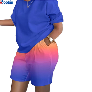 Conjuntos de 2 Piezas Personalizados de Moda para Mujer, Conjuntos de Verano, Camiseta y Pantalones Cortos, Conjuntos Deportivos Estampados para Mujer - Product Image 5