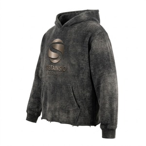 Sudadera con Capucha para Hombre, Estilo Streetwear, Personalizada, con Lavado Ácido, Desgastada, Oversize, Gruesa, Vintage, con Efecto Descolorido por el Sol - Product Image 3
