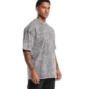 T-shirt Homme Délavé à l'Acide, Col Rond, 100% Coton, Grammage Lourd, Streetwear, Teint Uni, Respirant, Coupe Droite Décontractée, Faible MOQ, Vente en Gros - Product Image 3