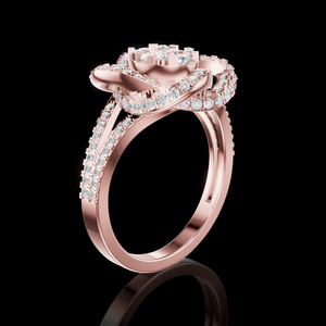 Bague de fiançailles pour femme Aurum Diam Brilliant Cut, sertie d'un diamant de laboratoire, couleur E, certifiée EGL, plaquée argent 925, luxe - Product Image 4