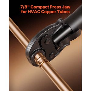 Utensili a pressione compatte serie 7/8 pollici con ganasce in acciaio temprato 52 HRC per applicazioni HVAC/R ad alta pressione, compatibili con piegatubi - Product Image 2