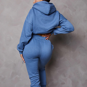 Conjunto Deportivo de Sudadera Corta con Capucha para Mujer, Invierno, Algodón Suave, Estilo Casual, Exportación Pakistán - Product Image 2