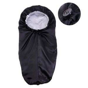 Bonnet en satin réversible à double couche avec logo personnalisé, extra long, avec bouton pour dreadlocks et cheveux bouclés - Product Image 2