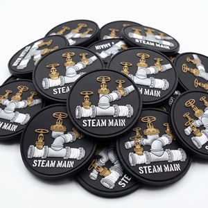 Fabricant Direct Patch en Caoutchouc 3D, Badge Rond en PVC Souple, motif Vanne Pneumatique de Frein à Air pour Sac à Dos, Veste, Casquette, Uniforme d'Extérieur - Product Image 3