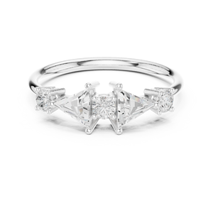 MAIN LOVE Bague de mariage Halo Moissanite en or véritable 14 carats Bijoux fins - Product Image 5