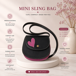 <b>Cute</b> Heart Design Crossbody Bag for Women | PU Leather Mini Shoulder <b>Purse</b> Stylish Flap Handbag | Casual Daily Use Fashion Bag - Product Image 5