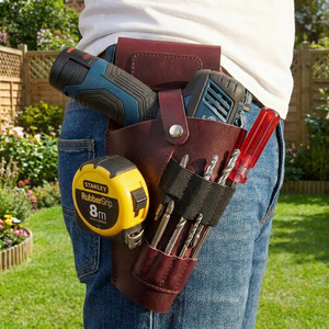 Funda de Cuero Premium para Taladro, Soporte para Taladro Inalámbrico, Bolsa de Herramientas Resistente para Electricistas y Carpinteros, Proveedor OEM - Product Image 1