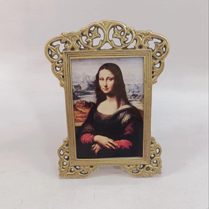 Modern Home Decor Indian Handmade Metal Brass Square <b>Wall</b> Hanging Photo <b>Frame</b> Gold Finished Handcrafted Border - Product Image 1