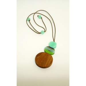 Collier artisanal en résine et en bois, élégant pour tous les jours, fournitures de perlage - Product Image 3