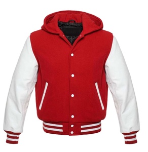 Custom Men's <b>Leather</b> Sleeves & Wool Body Letterman Baseball <b>Winter</b> Bomber <b>Jacket</b> Varsity Style - Product Image 1