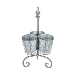 Porta Cubiertos Metálico de Primera Calidad, Hierro Galvanizado, Asa Resistente, Decorativo, Porta Cubiertos de Metal con 6 Compartimentos - Product Image 2