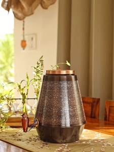 Vintage Copper <b>Drink</b> <b>Dispenser</b> with Ornate Pattern and Spigot Large Capacity Home Use - Product Image 5