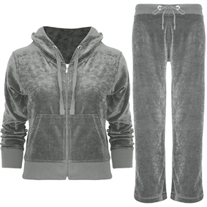 Ensemble de survêtement pour femme en velours à manches longues avec fermeture éclair, deux pièces, automne, 100% coton, respirant, élégant, léger - Product Image 3