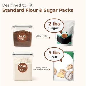 Set di 3 Grandi Coperchi Ermetici in Plastica per Contenitori di Farina e Zucchero da 5.2L/5.5Qt e 2.5L/2.6Qt, per Conservazione Alimenti - Product Image 3
