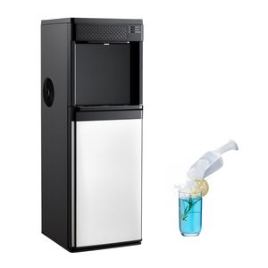 Distributeur d'eau à chargement par le bas avec machine à glaçons, production de 33 lb/24h, 9 glaçons en 7 min, capacité de stockage de 1,3 lb, sur pied - Product Image 1