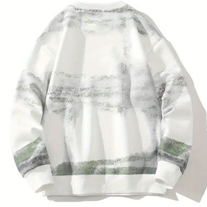 Sweat-shirt homme en coton mélangé, style épaules tombantes, idéal pour le streetwear urbain et un look décontracté. - Product Image 2