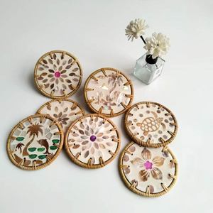 Natural Rattan Plate Handmade Woven Eco Friendly <b>Table</b> <b>Protector</b> Classic Flower Style Holiday Decoration & Gift Made in Vietnam - Product Image 5