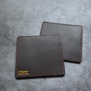 Genuine Leather Coasters Set Custom Drink Coaster Heat Resistant <b>Table</b> <b>Protection</b> Non Slip For Daily Use GLC-0040 - Product Image 1
