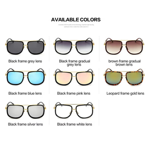 New Arrival Wholesale Brand Designer Custom Logo Fashion Women Square Vintage Metal Frame Mens Sun Glasses <b>Sunglasses</b> - Product Image 2