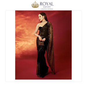 คอลเลกชันพิเศษของผ้าซารีจอร์เจตต์คุณภาพสูง ดีไซน์สวยงาม พร้อมงานปัก สำหรับงานปาร์ตี้และงานแต่งงาน - Product Image 3