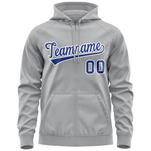 Sweat-shirt à capuche zippé pour homme avec nom et numéro personnalisés, manches raglan, pour vêtements d'équipe - Product Image 2